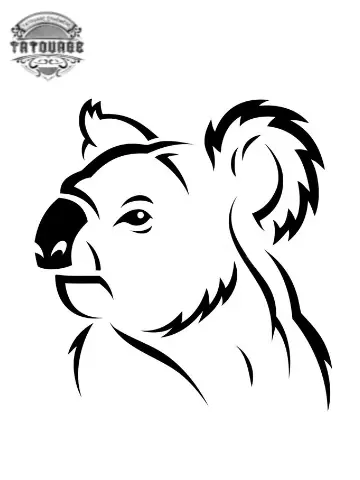 tatouage ephemere koala tribal Tatouage éphémère koala tribal