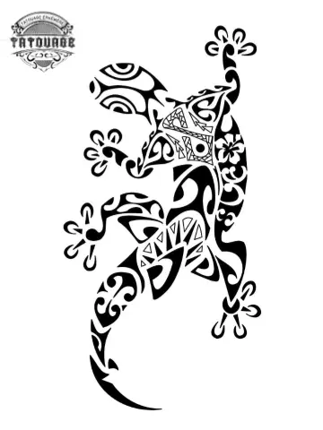 Tatouage éphémère lézard tahitien