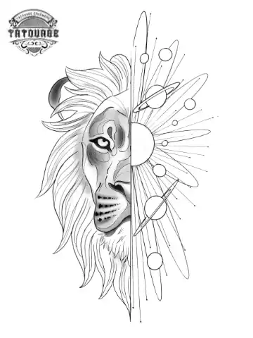 tatouage ephemere lion astro Tatouage éphémère lion astro