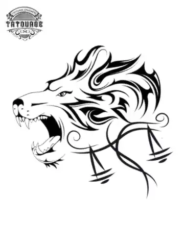 tatouage ephemere lion balance Tatouage éphémère lion balance