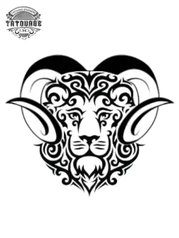 tatouage ephemere lion belier Tatouage éphémère lion bélier