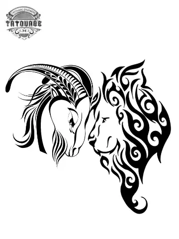 tatouage ephemere lion capricorne Tatouage éphémère lion capricorne