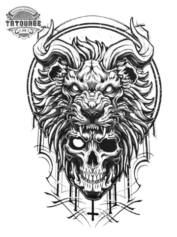 tatouage ephemere lion et taureau Tatouage éphémère lion et taureau