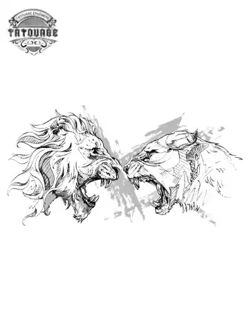 tatouage ephemere lion lionne Tatouage éphémère lion lionne