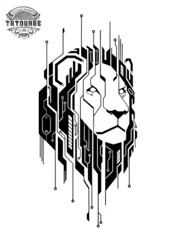 tatouage ephemere lion manchette Tatouage éphémère lion manchette