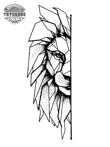 tatouage ephemere lion moitie Tatouage éphémère lion moitié
