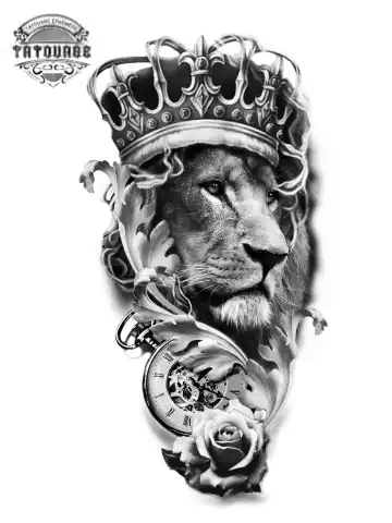 tatouage ephemere lion montre Tatouage éphémère lion montre