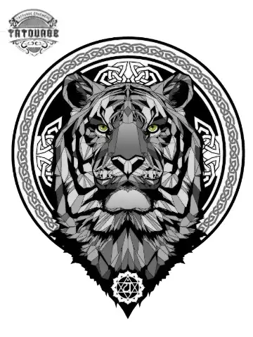 tatouage ephemere lion noir et blanc Tatouage éphémère lion noir et blanc