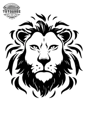 tatouage ephemere lion noir Tatouage éphémère lion noir
