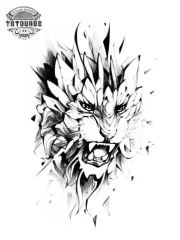 tatouage ephemere lion original Tatouage éphémère lion original