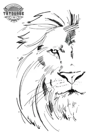 tatouage ephemere lion pectoraux Tatouage éphémère lion pectoraux