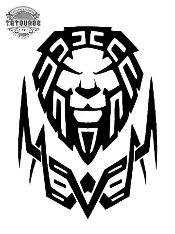 tatouage ephemere lion plynesien Tatouage éphémère lion polynésien