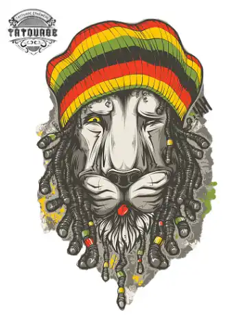 tatouage ephemere lion rasta Tatouage éphémère lion rasta