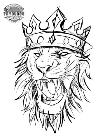 tatouage ephemere lion roi Tatouage éphémère lion roi