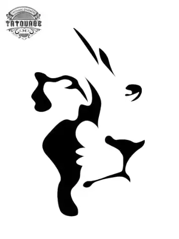 tatouage ephemere lion simple Tatouage éphémère lion simple