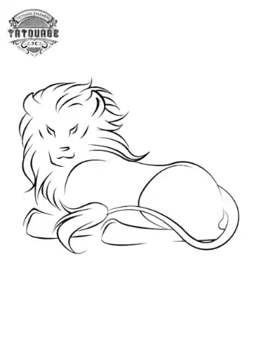 tatouage ephemere lion trait fin Tatouage éphémère lion trait fin