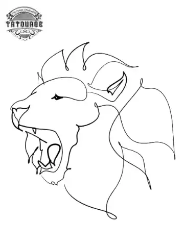 tatouage ephemere lion trait Tatouage éphémère lion trait