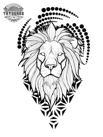 tatouage ephemere lion triangle Tatouage éphémère lion triangle