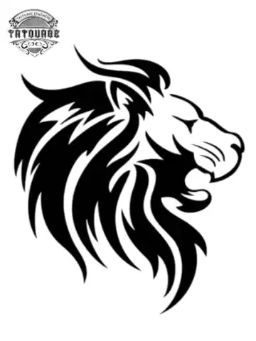 tatouage ephemere lion tribal Tatouage éphémère lion tribal