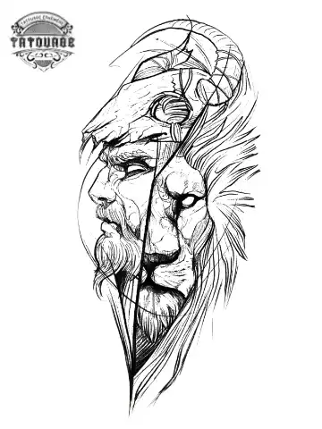tatouage ephemere lion visage Tatouage éphémère lion visage