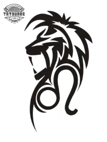 tatouage ephemere lion zodiaque Tatouage éphémère lion zodiaque
