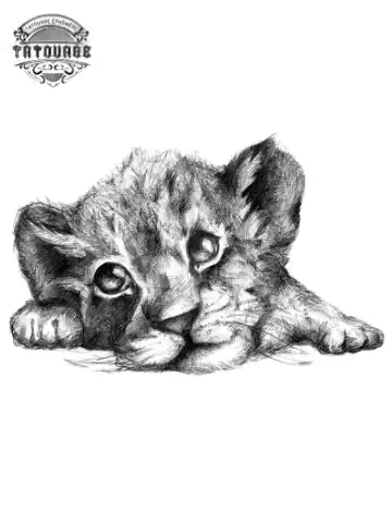 tatouage ephemere lionceau Tatouage éphémère lionceau