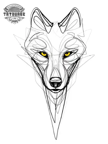 tatouage ephemere loup abstrait Tatouage éphémère loup abstrait