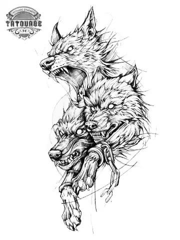 tatouage ephemere loup alpha Tatouage éphémère loup alpha