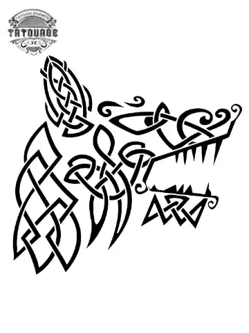 tatouage ephemere loup celtique Tatouage éphémère loup celtique