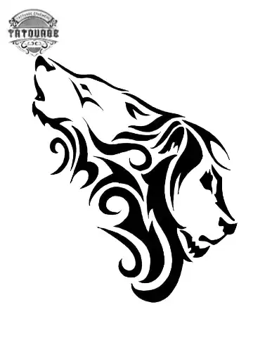 Tatouage éphémère loup et lion