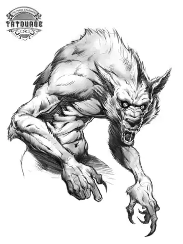 Tatouage éphémère loup garou