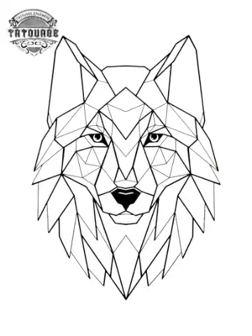 tatouage ephemere loup geometrique femme Tatouage éphémère loup géométrique femme