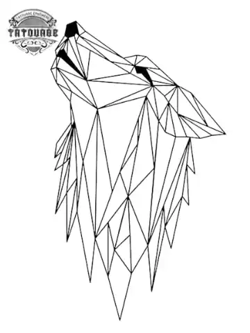 tatouage ephemere loup geometrique homme Tatouage éphémère loup géométrique homme