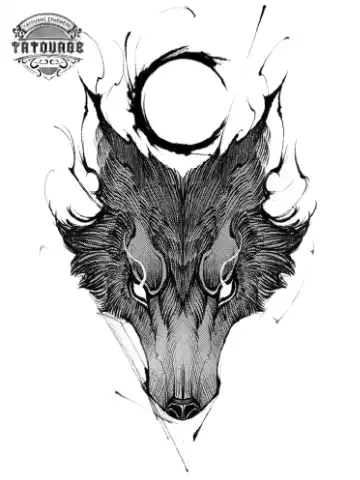 tatouage ephemere loup graphique Tatouage éphémère loup graphique