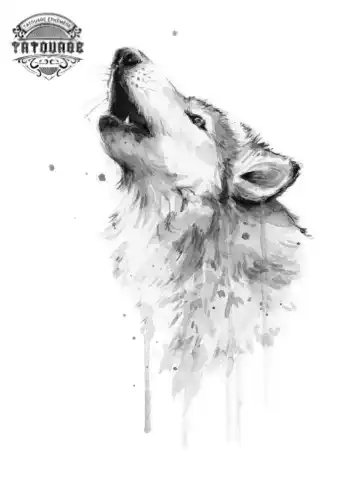 tatouage ephemere loup hurlant Tatouage éphémère loup hurlant