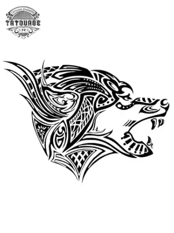 tatouage ephemere loup maorie Tatouage éphémère loup maorie