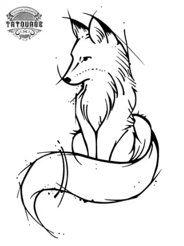 Tatouage éphémère loup minimaliste