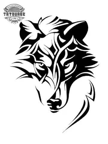 tatouage ephemere loup noir Tatouage éphémère loup noir