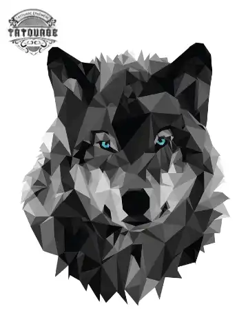 tatouage ephemere loup origami Tatouage éphémère loup origami