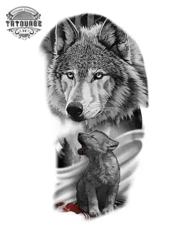 Tatouage éphémère loup petit