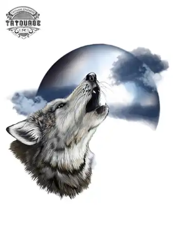 tatouage ephemere loup qui hurle Tatouage éphémère loup qui hurle