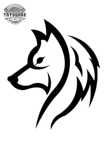 tatouage ephemere loup simple Tatouage éphémère loup simple