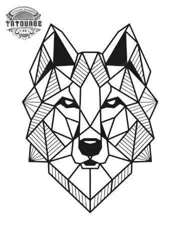 Tatouage éphémère loup stylisé