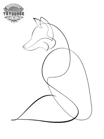 tatouage ephemere loup trait fin Tatouage éphémère loup trait fin