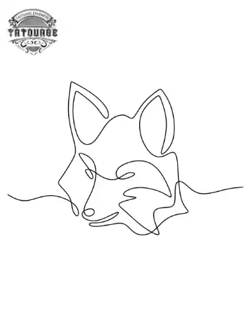 Tatouage éphémère loup trait