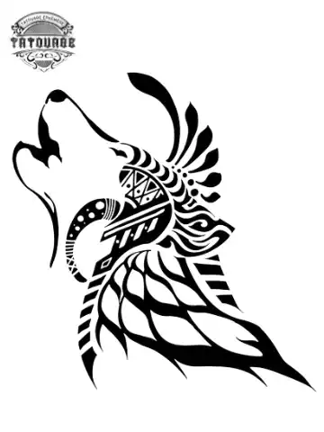 tatouage ephemere loup tribal homme Tatouage éphémère loup tribal homme