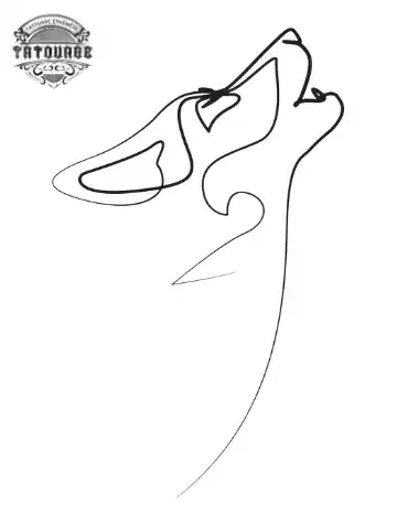 tatouage ephemere loup un trait Tatouage éphémère loup un trait