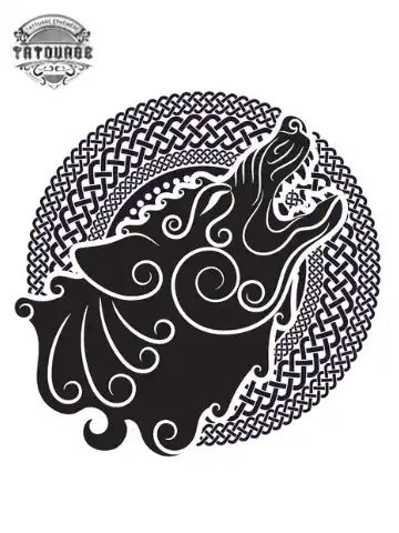 Tatouage éphémère loup viking