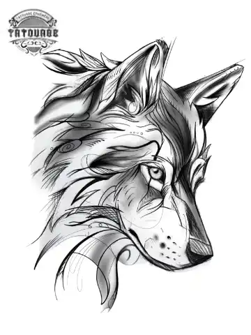 tatouage ephemere loup Tatouage éphémère loup
