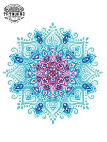 tatouage ephemere mandala aquarelle Tatouage éphémère mandala aquarelle